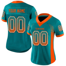 Загрузить изображение в средство просмотра галереи, Custom Teal Orange-White Mesh Drift Fashion Football Jersey
