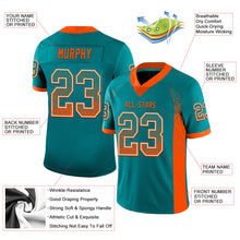 Загрузить изображение в средство просмотра галереи, Custom Teal Orange-White Mesh Drift Fashion Football Jersey
