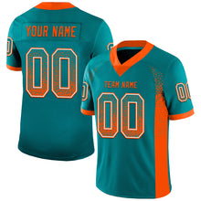 Загрузить изображение в средство просмотра галереи, Custom Teal Orange-White Mesh Drift Fashion Football Jersey
