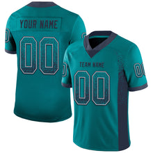 Загрузить изображение в средство просмотра галереи, Custom Teal Navy-Gray Mesh Drift Fashion Football Jersey
