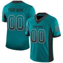 Загрузить изображение в средство просмотра галереи, Custom Teal Black-White Mesh Drift Fashion Football Jersey
