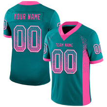 Загрузить изображение в средство просмотра галереи, Custom Teal Pink-White Mesh Drift Fashion Football Jersey
