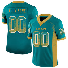 Загрузить изображение в средство просмотра галереи, Custom Teal Old Gold-White Mesh Drift Fashion Football Jersey
