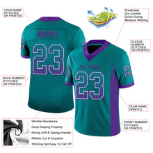 Charger l&#39;image dans la galerie, Custom Teal Purple-White Mesh Drift Fashion Football Jersey
