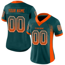 Load image into Gallery viewer, Custom Midnight Green Orange-White Mesh Drift Fashion Football Jersey
