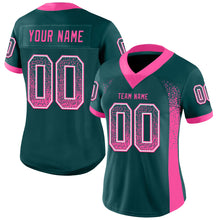 Загрузить изображение в средство просмотра галереи, Custom Midnight Green Pink-White Mesh Drift Fashion Football Jersey
