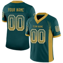 Загрузить изображение в средство просмотра галереи, Custom Midnight Green Old Gold-White Mesh Drift Fashion Football Jersey
