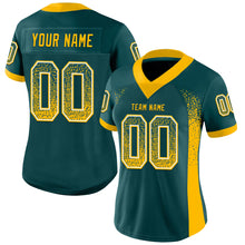 Загрузить изображение в средство просмотра галереи, Custom Midnight Green Gold-White Mesh Drift Fashion Football Jersey
