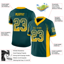 Загрузить изображение в средство просмотра галереи, Custom Midnight Green Gold-White Mesh Drift Fashion Football Jersey
