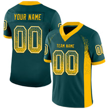 Загрузить изображение в средство просмотра галереи, Custom Midnight Green Gold-White Mesh Drift Fashion Football Jersey
