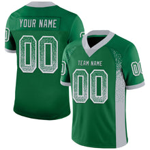 Laden Sie das Bild in den Galerie-Viewer, Custom Kelly Green Gray-White Mesh Drift Fashion Football Jersey
