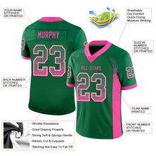 Charger l&#39;image dans la galerie, Custom Kelly Green Pink-White Mesh Drift Fashion Football Jersey
