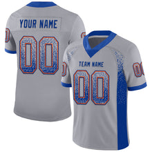 Load image into Gallery viewer, Custom Gray Royal-Orange Mesh Drift Fashion Football Jersey
