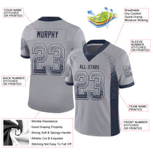 Загрузить изображение в средство просмотра галереи, Custom Gray Navy-White Mesh Drift Fashion Football Jersey
