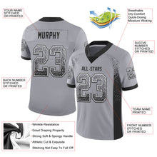 Charger l&#39;image dans la galerie, Custom Gray Black-White Mesh Drift Fashion Football Jersey
