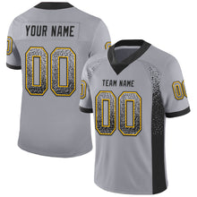 Загрузить изображение в средство просмотра галереи, Custom Gray Black-Gold Mesh Drift Fashion Football Jersey
