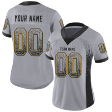 Загрузить изображение в средство просмотра галереи, Custom Gray Black-Old Gold Mesh Drift Fashion Football Jersey
