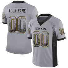 Загрузить изображение в средство просмотра галереи, Custom Gray Black-Old Gold Mesh Drift Fashion Football Jersey
