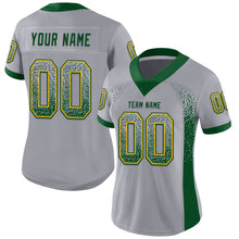 Загрузить изображение в средство просмотра галереи, Custom Gray Green-Gold Mesh Drift Fashion Football Jersey
