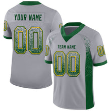 Загрузить изображение в средство просмотра галереи, Custom Gray Green-Gold Mesh Drift Fashion Football Jersey
