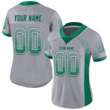 Charger l&#39;image dans la galerie, Custom Gray Kelly Green-White Mesh Drift Fashion Football Jersey
