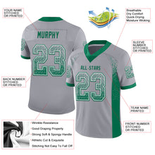 Charger l&#39;image dans la galerie, Custom Gray Kelly Green-White Mesh Drift Fashion Football Jersey
