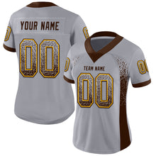 Laden Sie das Bild in den Galerie-Viewer, Custom Gray Brown-Gold Mesh Drift Fashion Football Jersey
