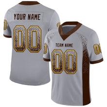 Laden Sie das Bild in den Galerie-Viewer, Custom Gray Brown-Gold Mesh Drift Fashion Football Jersey
