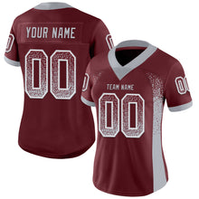 Laden Sie das Bild in den Galerie-Viewer, Custom Burgundy Gray-White Mesh Drift Fashion Football Jersey
