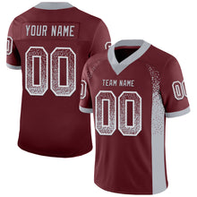 Laden Sie das Bild in den Galerie-Viewer, Custom Burgundy Gray-White Mesh Drift Fashion Football Jersey
