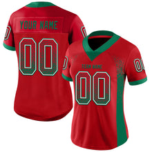 Load image into Gallery viewer, Custom Red Kelly Green-White Mesh Drift Fashion Football Jersey
