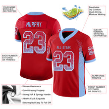 Laden Sie das Bild in den Galerie-Viewer, Custom Red Light Blue-White Mesh Drift Fashion Football Jersey
