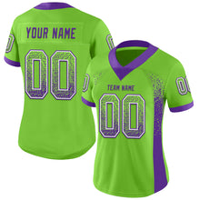 Charger l&#39;image dans la galerie, Custom Neon Green Purple-White Mesh Drift Fashion Football Jersey
