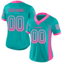 Загрузить изображение в средство просмотра галереи, Custom Aqua Pink-White Mesh Drift Fashion Football Jersey
