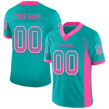 Загрузить изображение в средство просмотра галереи, Custom Aqua Pink-White Mesh Drift Fashion Football Jersey
