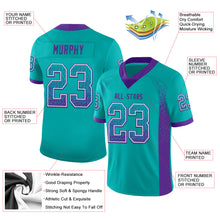 Загрузить изображение в средство просмотра галереи, Custom Aqua Purple-White Mesh Drift Fashion Football Jersey
