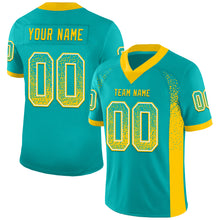 Загрузить изображение в средство просмотра галереи, Custom Aqua Yellow-White Mesh Drift Fashion Football Jersey
