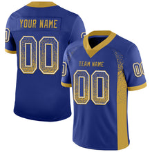 Load image into Gallery viewer, Custom Royal Old Gold-White Mesh Drift Fashion Football Jersey
