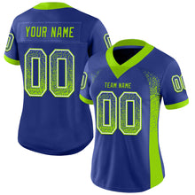 Загрузить изображение в средство просмотра галереи, Custom Royal Neon Green-White Mesh Drift Fashion Football Jersey
