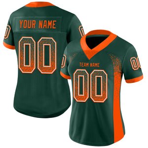 Custom Green Orange-White Mesh Drift Fashion Football Jersey