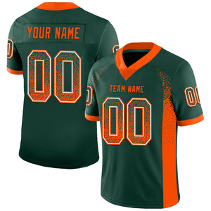 Custom Green Orange-White Mesh Drift Fashion Football Jersey