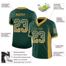 Загрузить изображение в средство просмотра галереи, Custom Green Old Gold-White Mesh Drift Fashion Football Jersey
