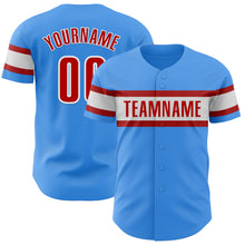 Laden Sie das Bild in den Galerie-Viewer, Custom Electric Blue Red-White Authentic Baseball Jersey
