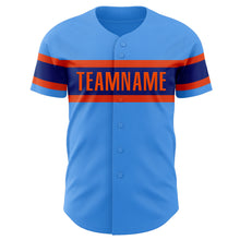 Laden Sie das Bild in den Galerie-Viewer, Custom Electric Blue Orange-Royal Authentic Baseball Jersey
