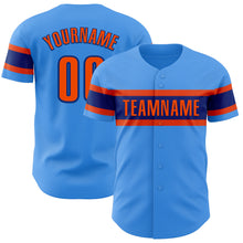 Загрузить изображение в средство просмотра галереи, Custom Electric Blue Orange-Royal Authentic Baseball Jersey
