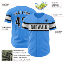 Charger l&#39;image dans la galerie, Custom Electric Blue Black-White Authentic Baseball Jersey
