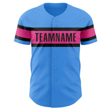 Laden Sie das Bild in den Galerie-Viewer, Custom Electric Blue Pink-Black Authentic Baseball Jersey
