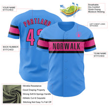 Загрузить изображение в средство просмотра галереи, Custom Electric Blue Pink-Black Authentic Baseball Jersey
