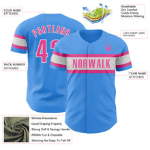 Charger l&#39;image dans la galerie, Custom Electric Blue Pink-White Authentic Baseball Jersey
