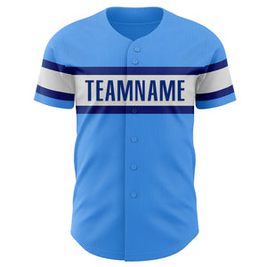 Custom Electric Blue White-Royal Authentic Baseball Jersey